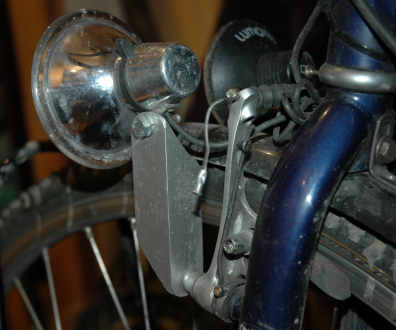 View of the dual headlights